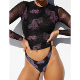Purple Dragon Bikini with Long-Sleeve